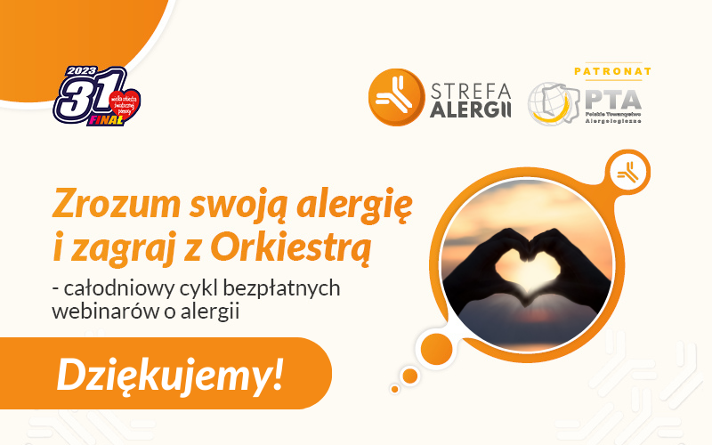 grafika, podziękowanie za cykl webinarów o alergii, wiedza o alergii